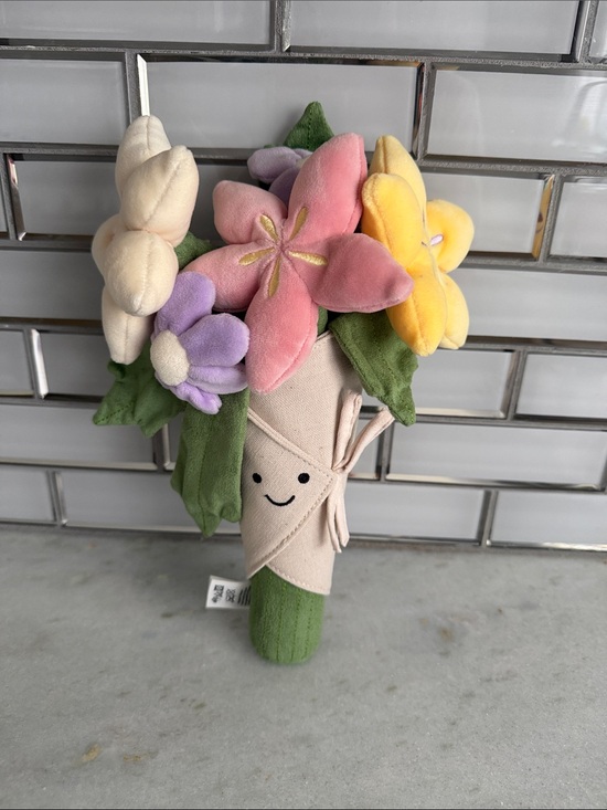 Jellycat Other - Jellycat Flower Bouquet Toy in Pink, Yellow, Purple, Cream and Green
